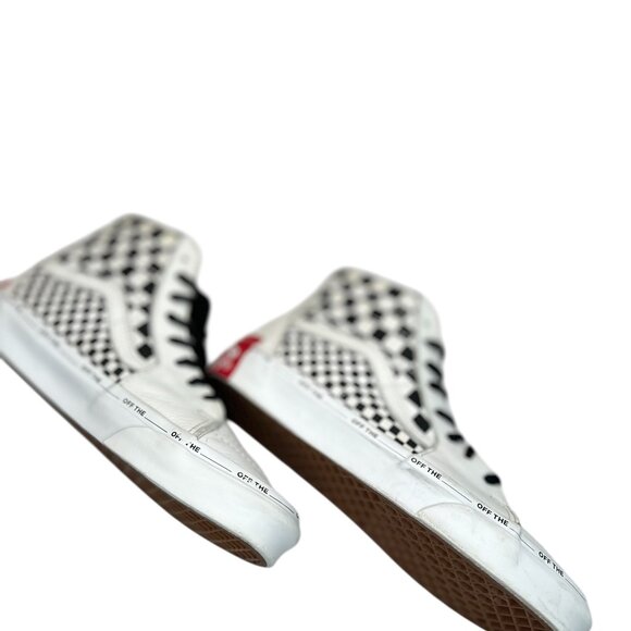 Vans Sk8-Hi Checkerboard Leather High Top Unisex Sneakers Men’s 7 / Women’s 8.5 - Picture 6 of 12